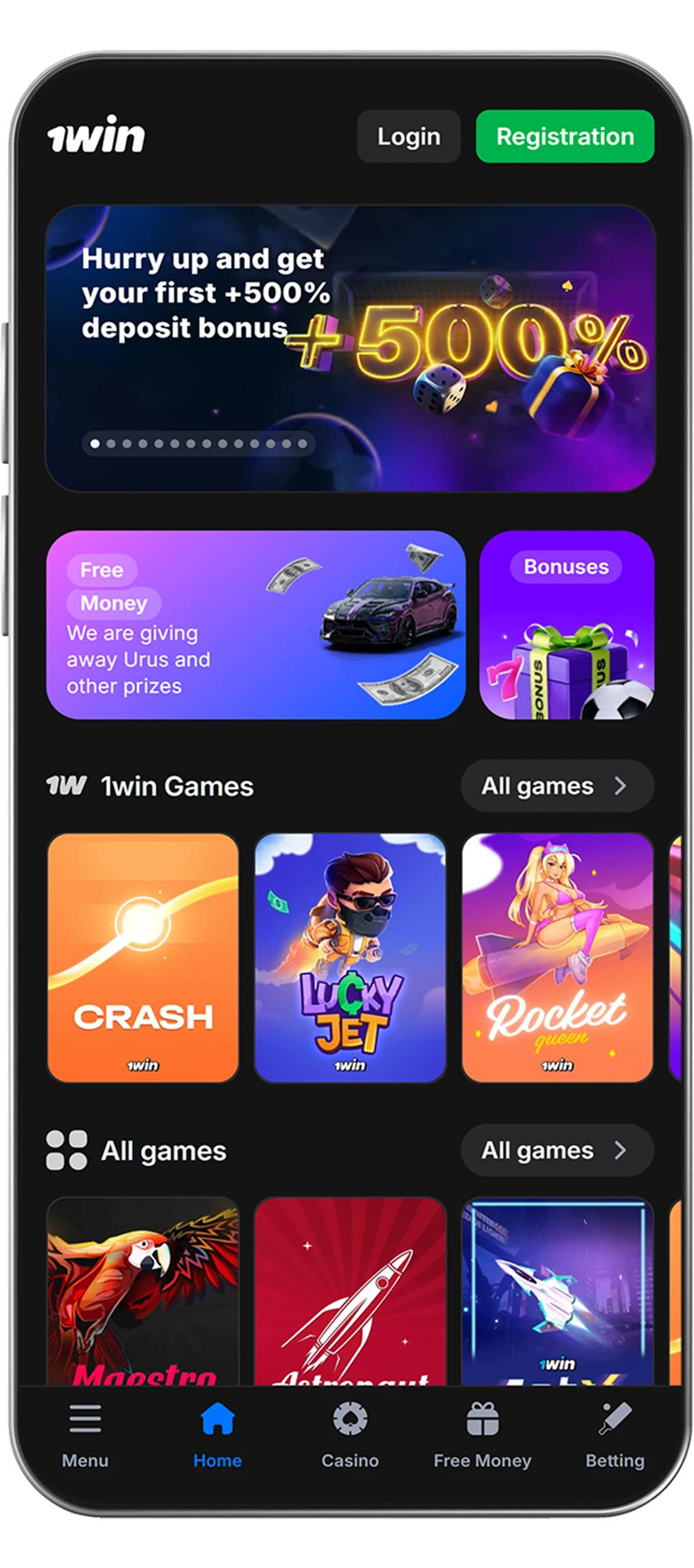 Enjoy the user-friendly interface of the 1Win casino web app.