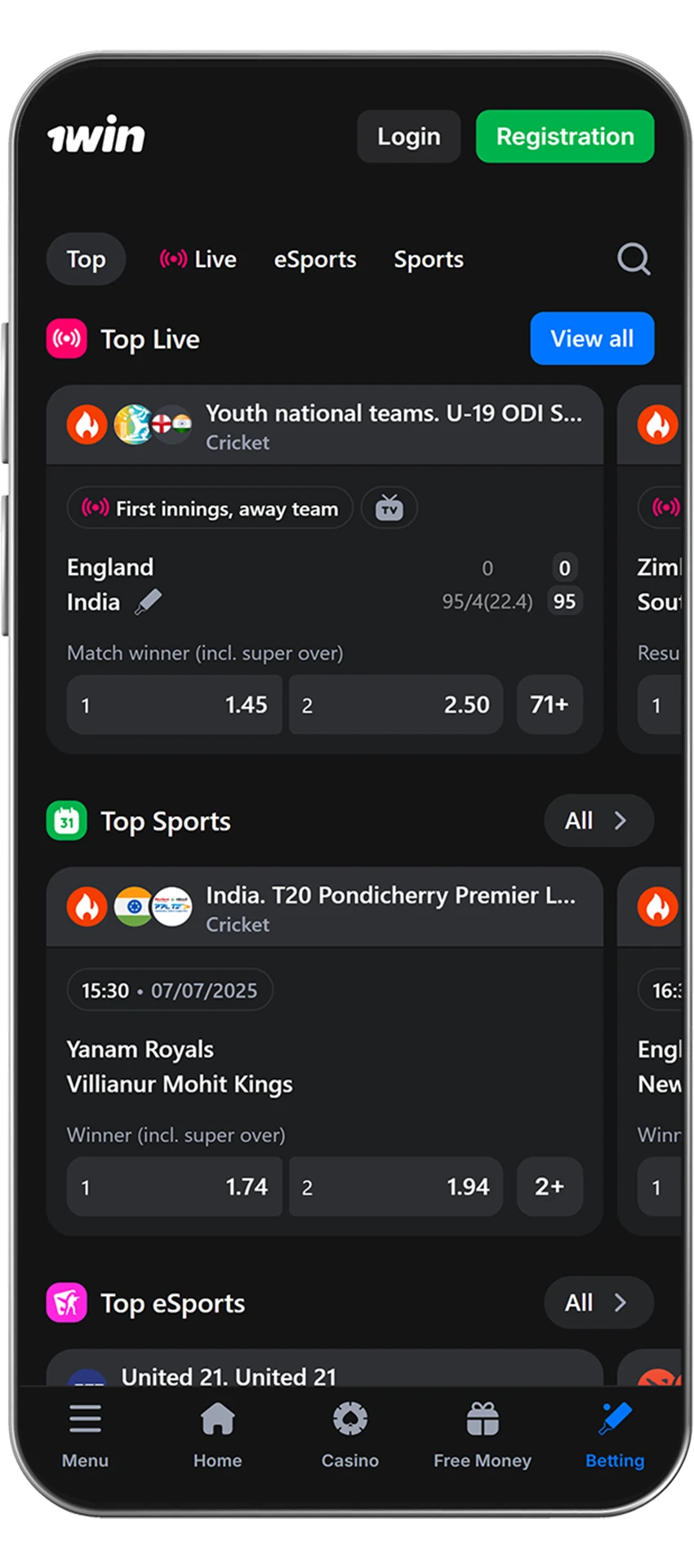 Join 1Win and enjoy exciting sporting events.