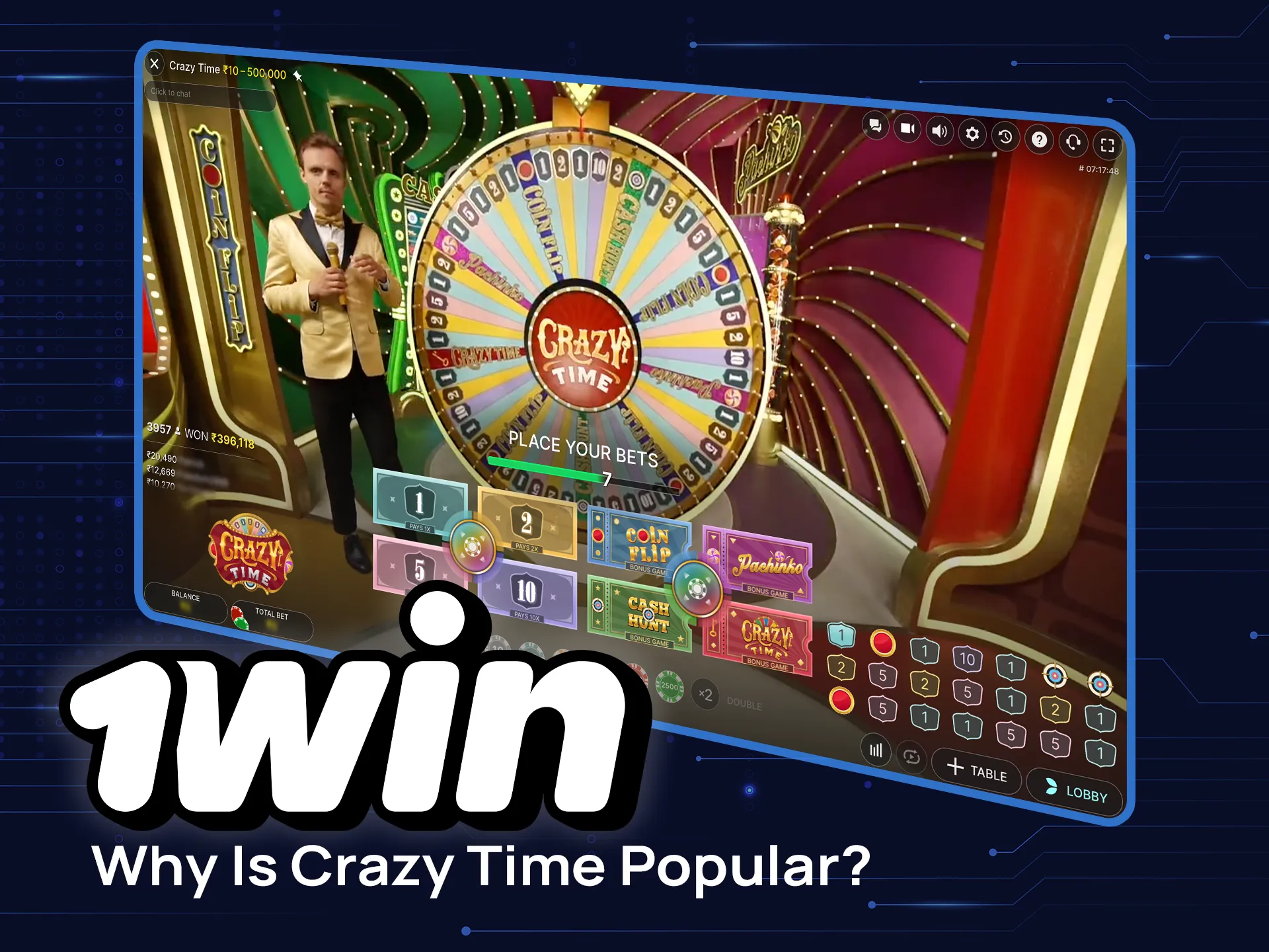Discover what makes Crazy Time at 1win one of the most popular games in the live casino.