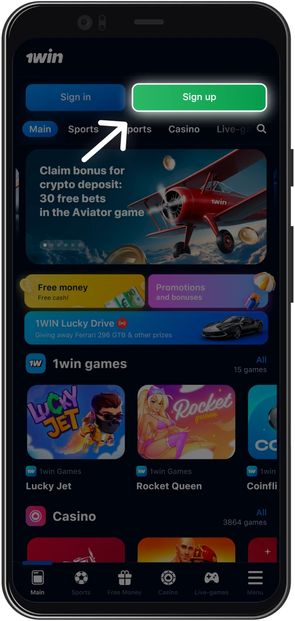 Start the registration procedure.