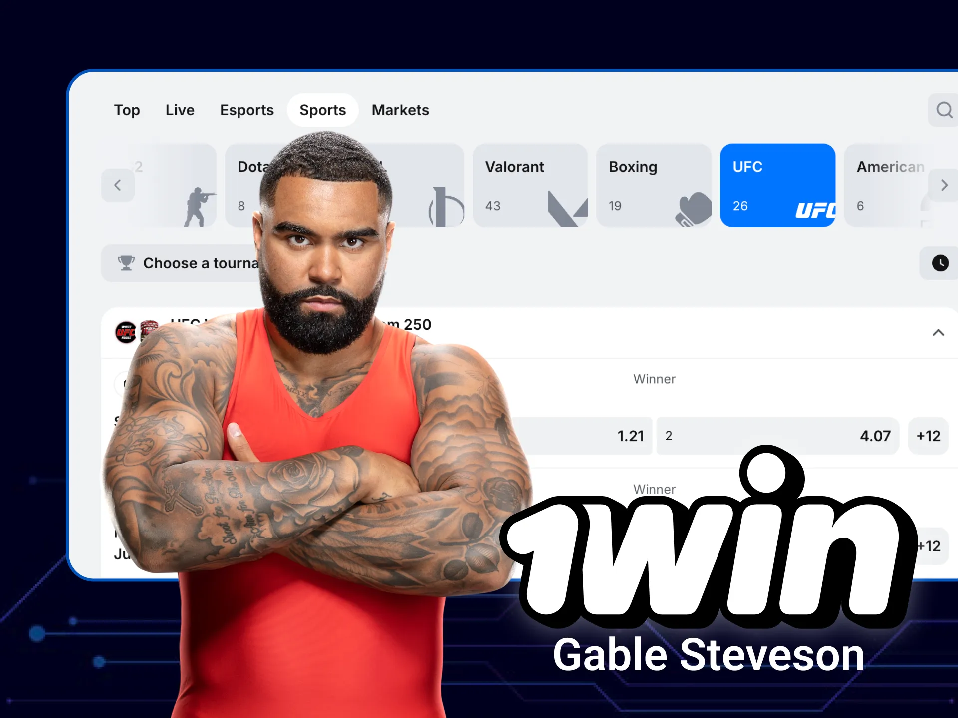 Meet Gable Stevenson — the official 1win ambassador and Olympic wrestling champion.